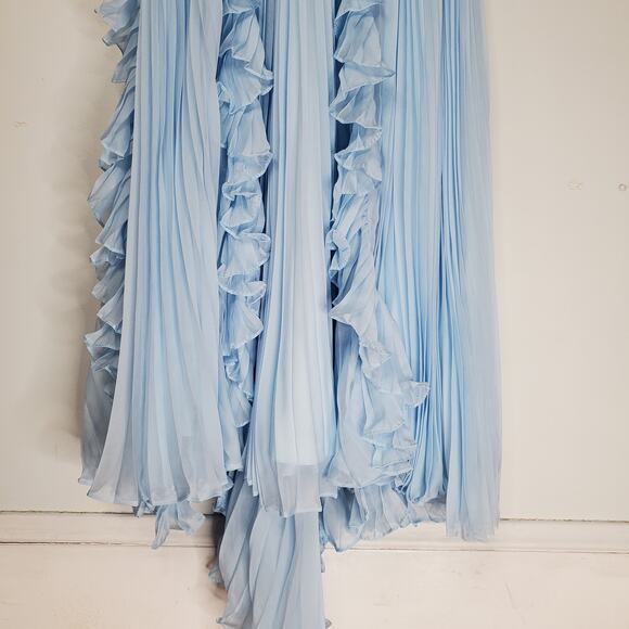 Ieena for Mac Duggal 49533 Ice Blue Pleated Sleeveless Chiffon Gown Size 4 New - Picture 6 of 12